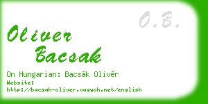 oliver bacsak business card